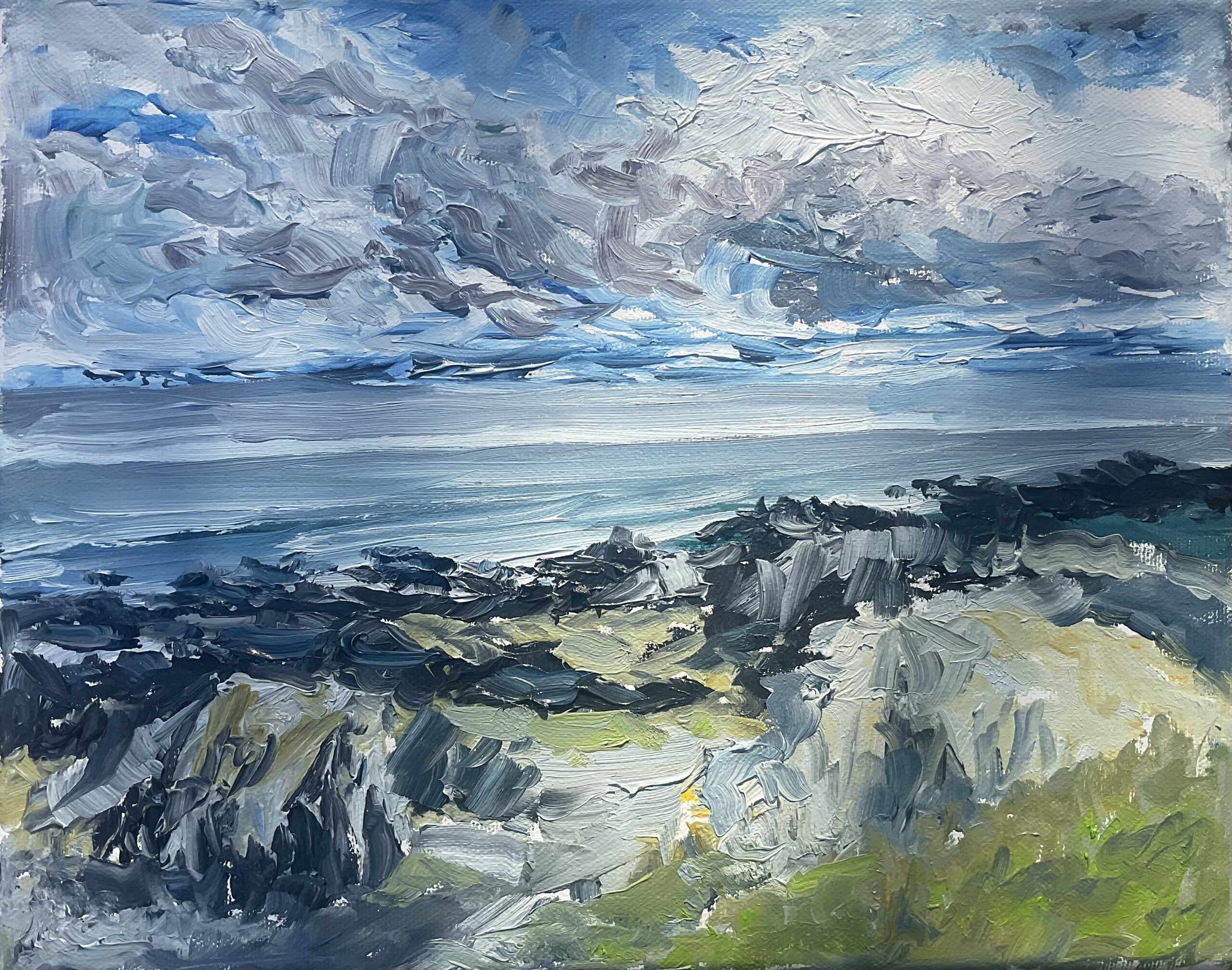 Huile: « la côte sauvage, Le Pouliguen »